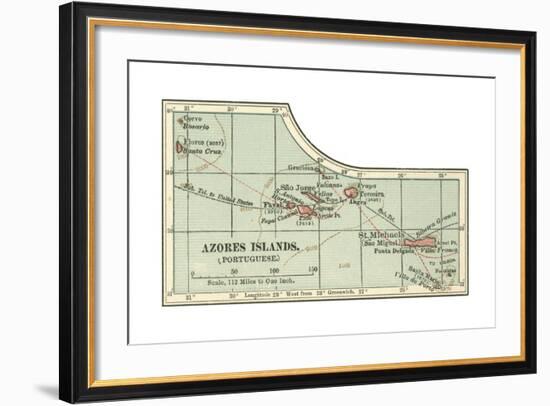 Inset Map of the Azores Islands (Portuguese)-Encyclopaedia Britannica-Framed Giclee Print