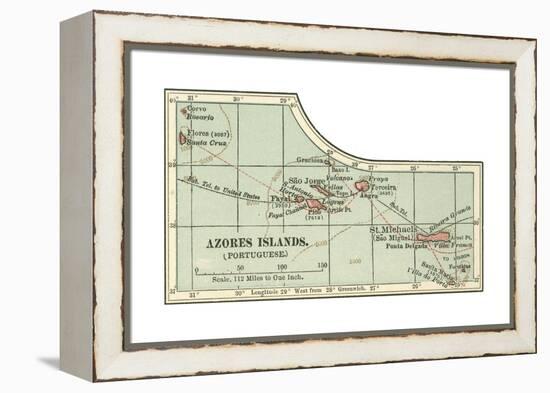 Inset Map of the Azores Islands (Portuguese)-Encyclopaedia Britannica-Framed Premier Image Canvas