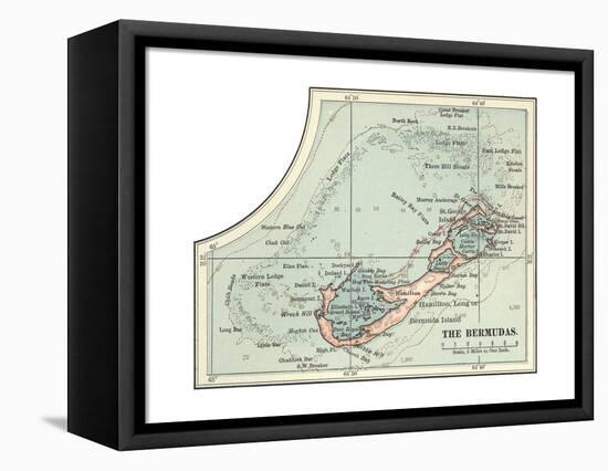 Inset Map of the Bermudas. Caribbean Islands-Encyclopaedia Britannica-Framed Premier Image Canvas