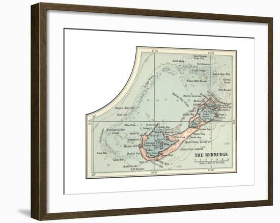 Inset Map of the Bermudas. Caribbean Islands-Encyclopaedia Britannica-Framed Giclee Print