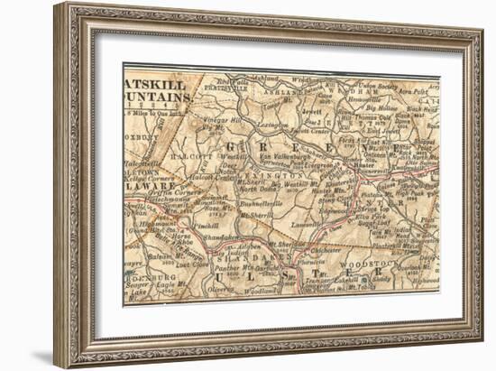 Inset Map of the Catskill Mountains, New York-Encyclopaedia Britannica-Framed Art Print