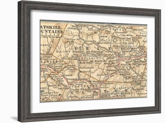 Inset Map of the Catskill Mountains, New York-Encyclopaedia Britannica-Framed Art Print