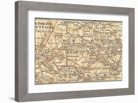 Inset Map of the Catskill Mountains, New York-Encyclopaedia Britannica-Framed Art Print