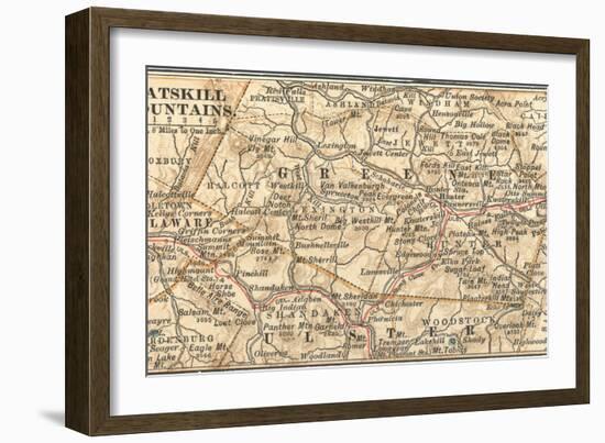 Inset Map of the Catskill Mountains, New York-Encyclopaedia Britannica-Framed Art Print