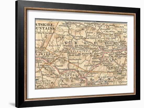 Inset Map of the Catskill Mountains, New York-Encyclopaedia Britannica-Framed Art Print