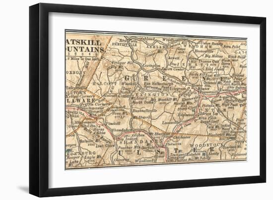 Inset Map of the Catskill Mountains, New York-Encyclopaedia Britannica-Framed Art Print