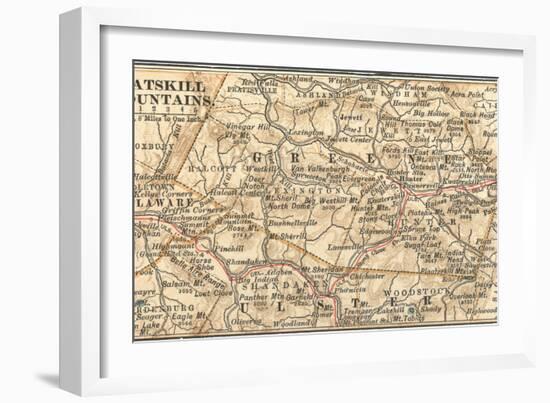 Inset Map of the Catskill Mountains, New York-Encyclopaedia Britannica-Framed Art Print