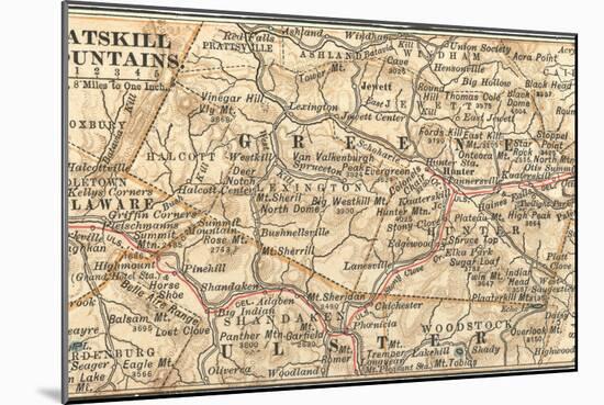 Inset Map of the Catskill Mountains, New York-Encyclopaedia Britannica-Mounted Art Print