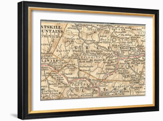 Inset Map of the Catskill Mountains, New York-Encyclopaedia Britannica-Framed Art Print