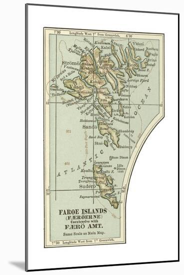 Inset Map of the Faroe Islands (Faeroerne)-Encyclopaedia Britannica-Mounted Giclee Print
