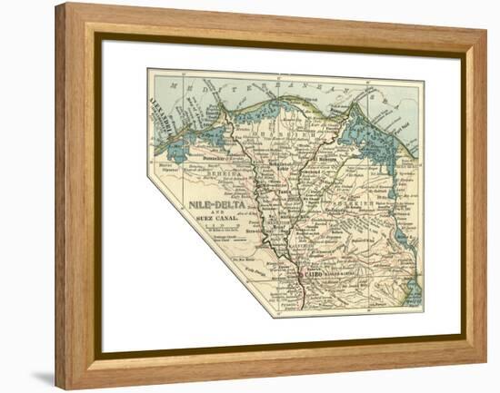 Inset Map of the Nile Delta and Suez Canal. Egypt-Encyclopaedia Britannica-Framed Premier Image Canvas