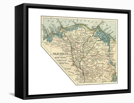 Inset Map of the Nile Delta and Suez Canal. Egypt-Encyclopaedia Britannica-Framed Premier Image Canvas