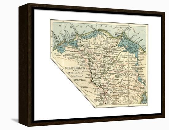 Inset Map of the Nile Delta and Suez Canal. Egypt-Encyclopaedia Britannica-Framed Premier Image Canvas