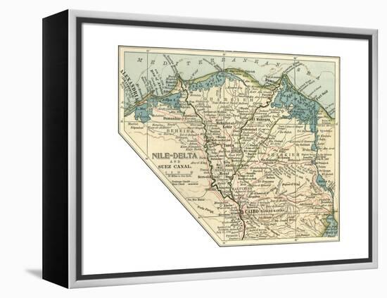 Inset Map of the Nile Delta and Suez Canal. Egypt-Encyclopaedia Britannica-Framed Premier Image Canvas