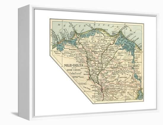 Inset Map of the Nile Delta and Suez Canal. Egypt-Encyclopaedia Britannica-Framed Premier Image Canvas