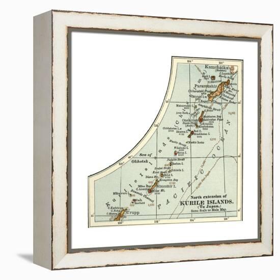 Inset Map of the North Extension of Kurile Islands; Japan-Encyclopaedia Britannica-Framed Premier Image Canvas