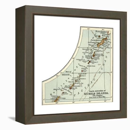 Inset Map of the North Extension of Kurile Islands; Japan-Encyclopaedia Britannica-Framed Premier Image Canvas