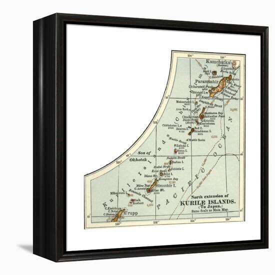 Inset Map of the North Extension of Kurile Islands; Japan-Encyclopaedia Britannica-Framed Premier Image Canvas