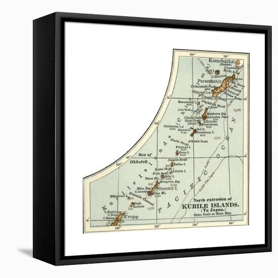 Inset Map of the North Extension of Kurile Islands; Japan-Encyclopaedia Britannica-Framed Premier Image Canvas