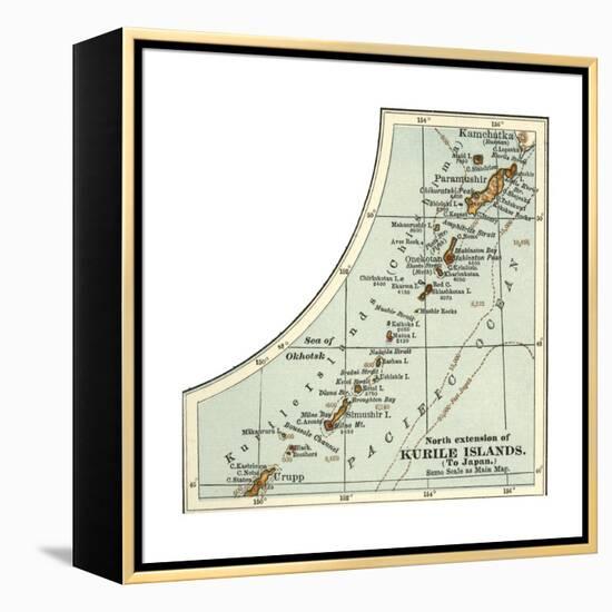 Inset Map of the North Extension of Kurile Islands; Japan-Encyclopaedia Britannica-Framed Premier Image Canvas