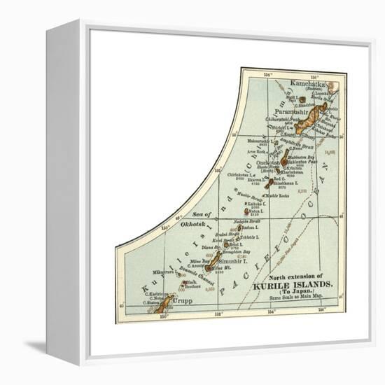 Inset Map of the North Extension of Kurile Islands; Japan-Encyclopaedia Britannica-Framed Premier Image Canvas