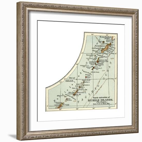 Inset Map of the North Extension of Kurile Islands; Japan-Encyclopaedia Britannica-Framed Giclee Print