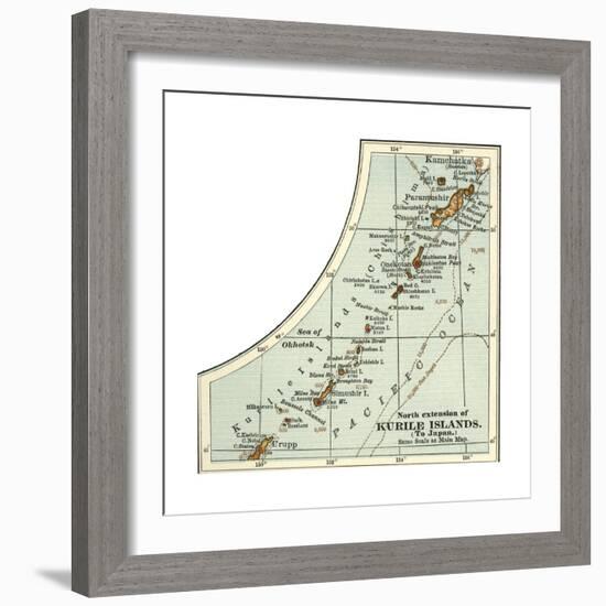 Inset Map of the North Extension of Kurile Islands; Japan-Encyclopaedia Britannica-Framed Giclee Print