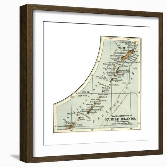 Inset Map of the North Extension of Kurile Islands; Japan-Encyclopaedia Britannica-Framed Giclee Print