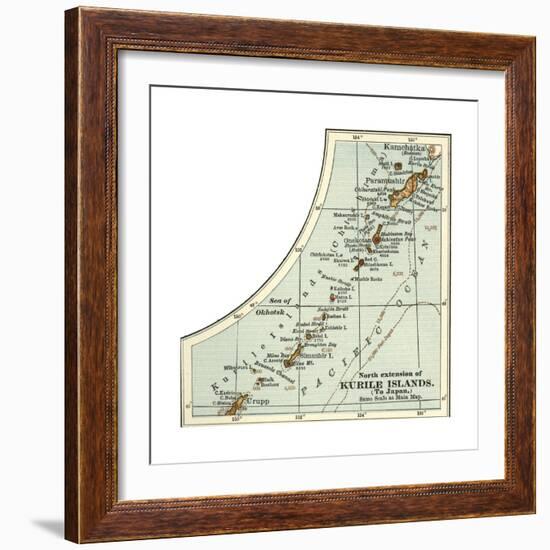 Inset Map of the North Extension of Kurile Islands; Japan-Encyclopaedia Britannica-Framed Giclee Print