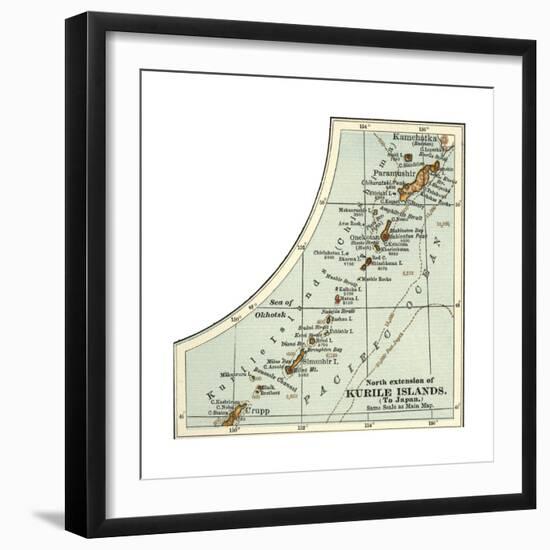 Inset Map of the North Extension of Kurile Islands; Japan-Encyclopaedia Britannica-Framed Giclee Print