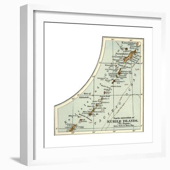 Inset Map of the North Extension of Kurile Islands; Japan-Encyclopaedia Britannica-Framed Giclee Print