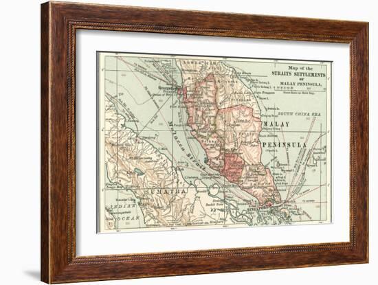 Inset Map of the Straits Settlements of Malay Peninsula; Part of Sumatra. Singapore-Encyclopaedia Britannica-Framed Art Print