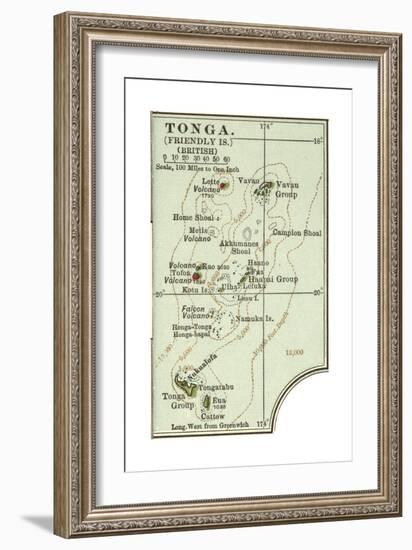Inset Map of Tonga (Friendly Islands) (British)-Encyclopaedia Britannica-Framed Giclee Print
