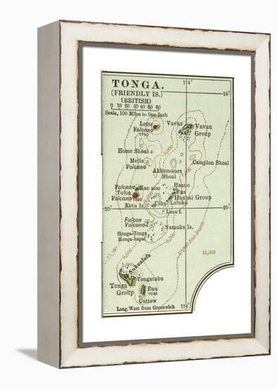 Inset Map of Tonga (Friendly Islands) (British)-Encyclopaedia Britannica-Framed Premier Image Canvas