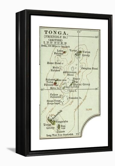 Inset Map of Tonga (Friendly Islands) (British)-Encyclopaedia Britannica-Framed Premier Image Canvas