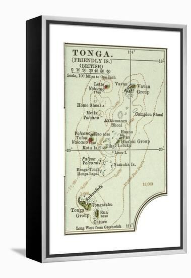 Inset Map of Tonga (Friendly Islands) (British)-Encyclopaedia Britannica-Framed Premier Image Canvas