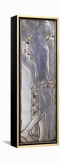 Inset Panel of a Weiner Werkstatte White Painted Single Bed Depicting a Naked Androgynous Figure-Kolo Moser-Framed Premier Image Canvas