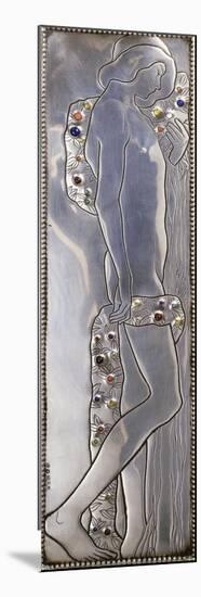 Inset Panel of a Weiner Werkstatte White Painted Single Bed Depicting a Naked Androgynous Figure-Kolo Moser-Mounted Giclee Print