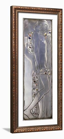 Inset Panel of a Weiner Werkstatte White Painted Single Bed Depicting a Naked Androgynous Figure-Kolo Moser-Framed Giclee Print