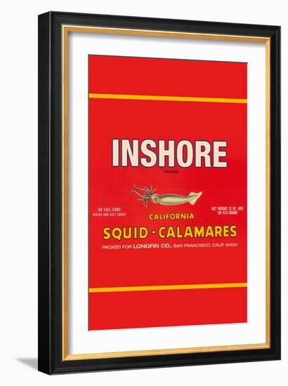 Inshore Brand Squid - Calamares-Paris Pierce-Framed Art Print