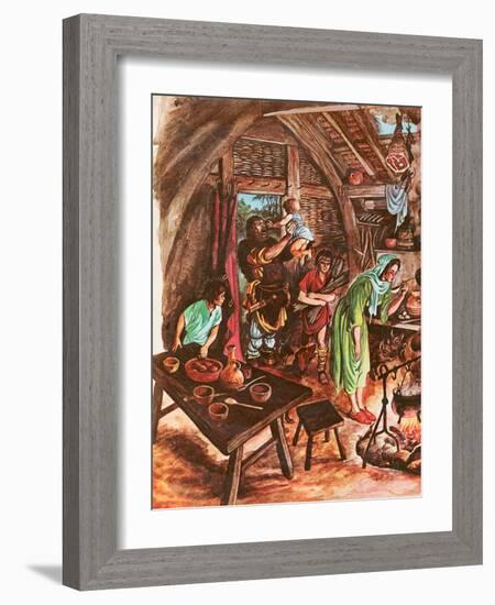 Inside a Peasant's Home (Gouache on Paper)-Peter Jackson-Framed Giclee Print