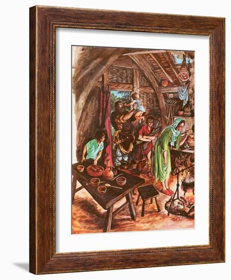 Inside a Peasant's Home (Gouache on Paper)-Peter Jackson-Framed Giclee Print