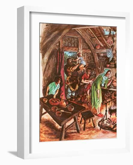 Inside a Peasant's Home (Gouache on Paper)-Peter Jackson-Framed Giclee Print