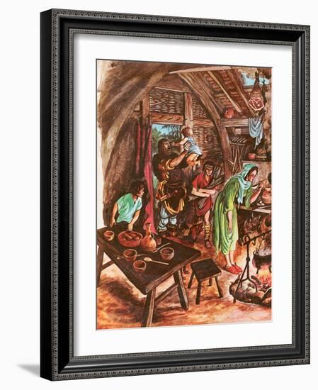 Inside a Peasant's Home (Gouache on Paper)-Peter Jackson-Framed Giclee Print