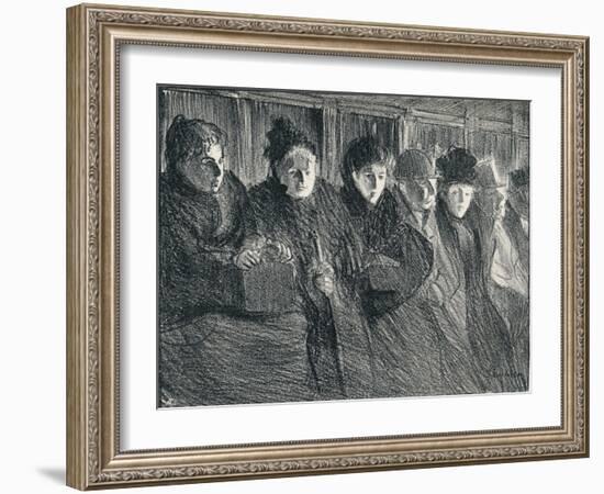 Inside a Tramcar, 1896, (1898)-Theophile Alexandre Steinlen-Framed Giclee Print