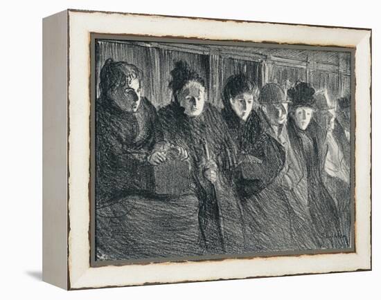 Inside a Tramcar, 1896, (1898)-Theophile Alexandre Steinlen-Framed Premier Image Canvas