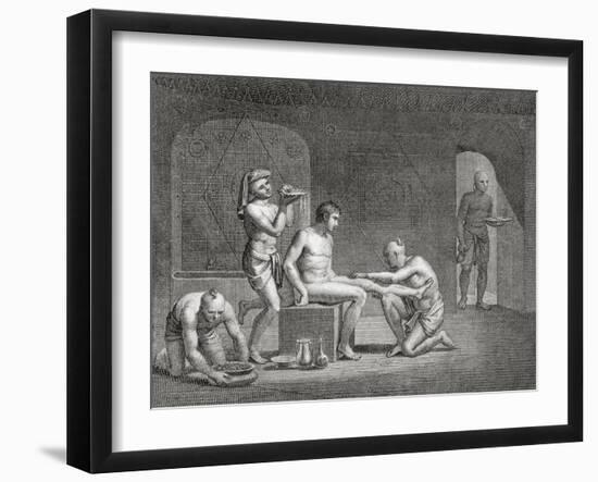 Inside an Egyptian Bathhouse, C.1820s-Dominique Vivant Denon-Framed Giclee Print