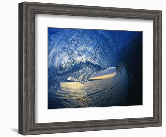 Inside Breaking Ocean Wave-David Pu'u-Framed Photographic Print