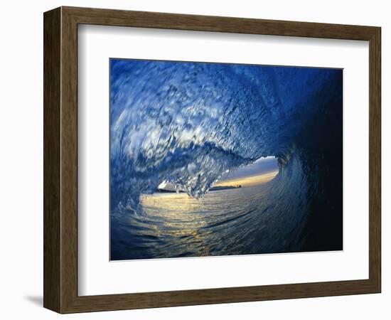 Inside Breaking Ocean Wave-David Pu'u-Framed Photographic Print