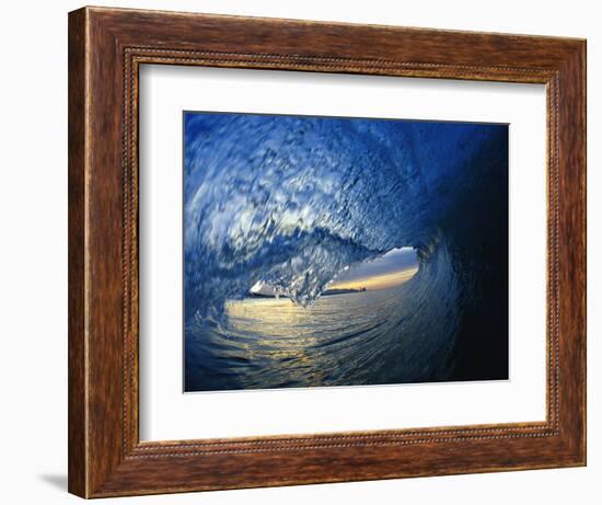 Inside Breaking Ocean Wave-David Pu'u-Framed Photographic Print